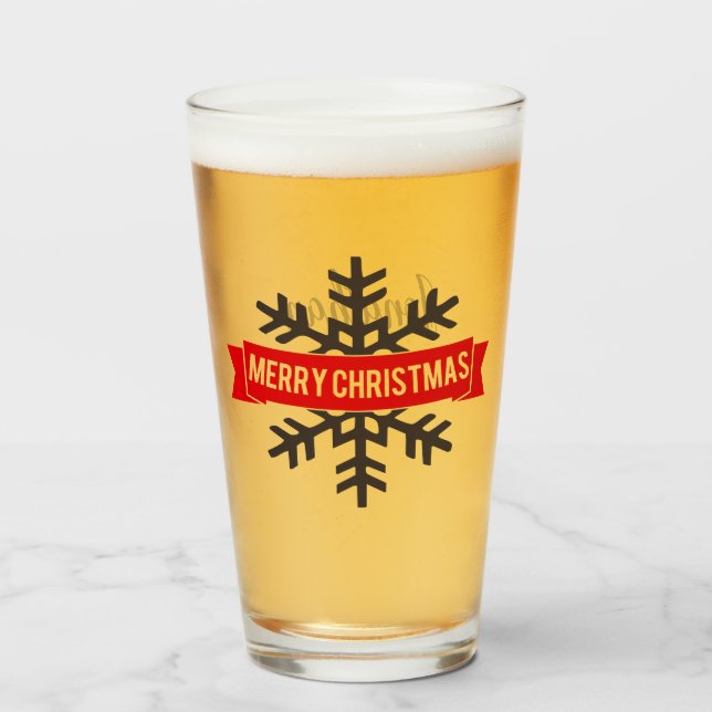 Feliz Navidad personalizada con copo de nieve (Anverso (lleno))