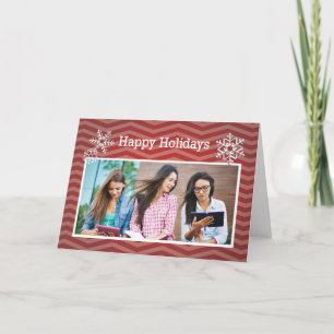 Feliz Navidad Personalizada Foto Chevron Rojo, Zig