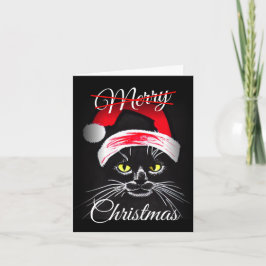Feliz Navidad personalizada Gato negro enojado 