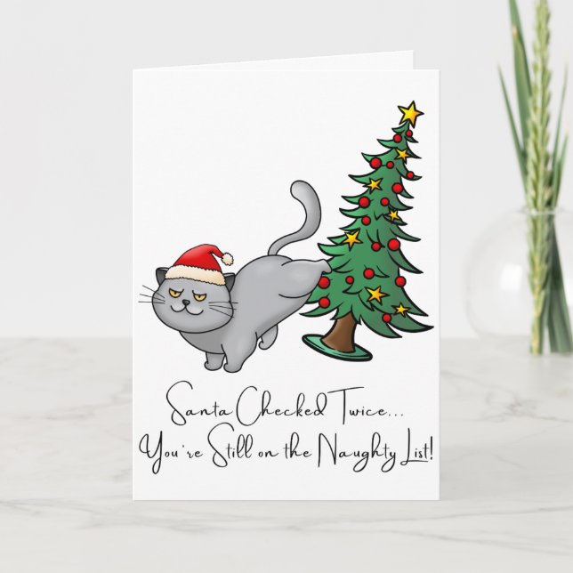 Feliz Navidad personalizada gato travieso para ami (Anverso)