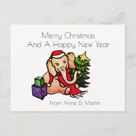 Feliz Navidad personalizada y dulce elefante Perso
