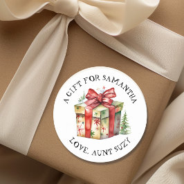 Feliz Navidad personalizado a y desde la etiqueta 