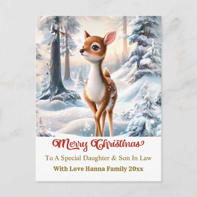 Feliz Navidad Personalizado Ciervo Bebé Lindo (Anverso)