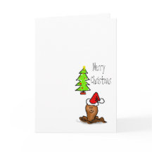 Feliz Navidad personalizado gusano frente al árbol