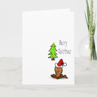 Feliz Navidad personalizado gusano frente al árbol