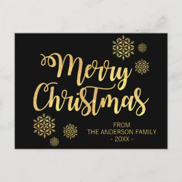 Feliz Navidad Personalizado Negro Brillo Dorado