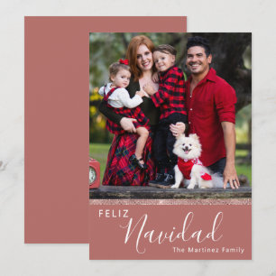 Feliz Navidad Personalizado Un Rosa de foto oro