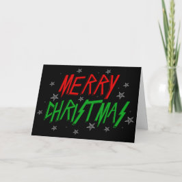 Feliz Navidad Pesada tarjeta de estilo Metalizado
