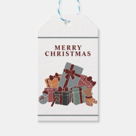 FELIZ NAVIDAD, Pila de regalos - Etiquetas de rega