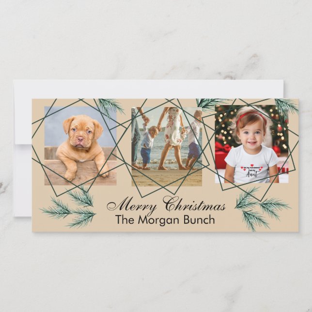 Feliz Navidad Piña moderna 3 Fotocolage (Anverso)