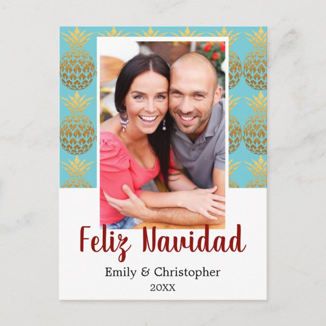 Feliz Navidad Piña - Tarjeta fotográfica (Anverso)