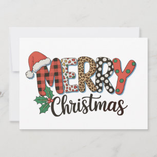 Feliz Navidad Plaid Búfalo Leopardo Familia Amor