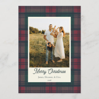 Feliz Navidad Plaid Foto Familia