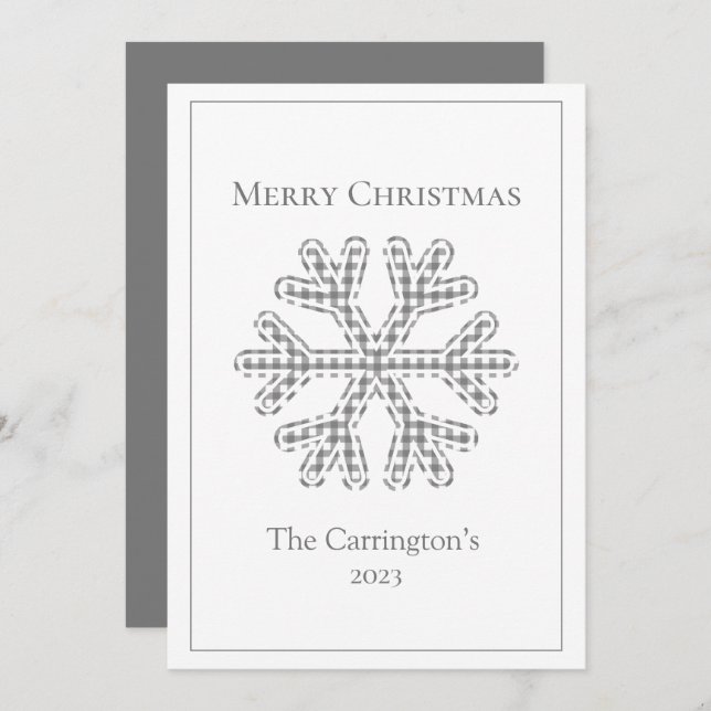 Feliz Navidad Plaid Snowflake Moderno (Anverso / Reverso)