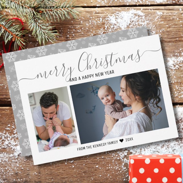 Feliz Navidad Plata Copos de nieve 2 Collages de f (Subido por el creador)