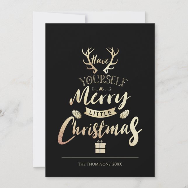Felíz Navidad poco dorado negro (Anverso)