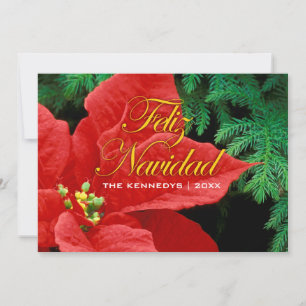 Feliz Navidad - Poinsettia Rojo y Flor Bow