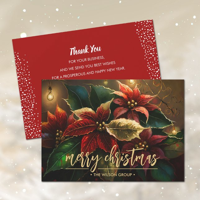 Feliz Navidad Poinsettias Business Gracias (Subido por el creador)