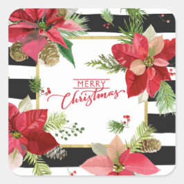 Feliz Navidad Poinsettias, Pegatinas de rayas negr
