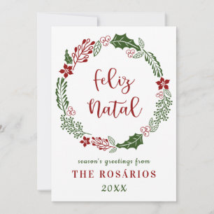 Feliz Navidad portugués, personalizado