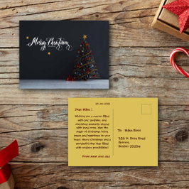 Feliz Navidad Post con tarjeta moderna y clásica