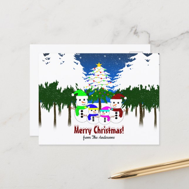 Feliz Navidad! Postal familiar Snowman (Anverso/Reverso In Situ)