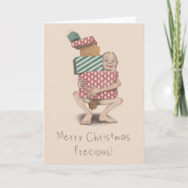 Feliz Navidad Preciosa tarjeta en blanco