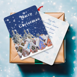 Feliz Navidad Pueblo de Nieve Tarjeta de Felicitac