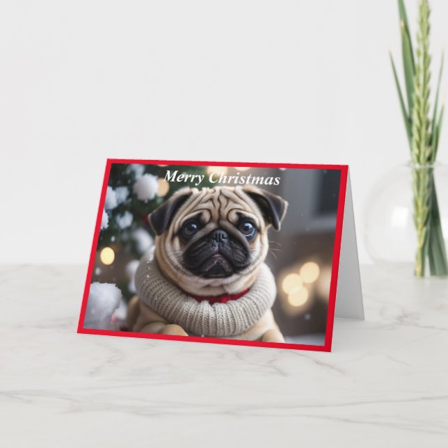 Feliz Navidad Pug Dog (Anverso)