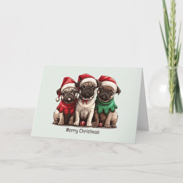 Feliz Navidad Pug Dogs (Anverso)