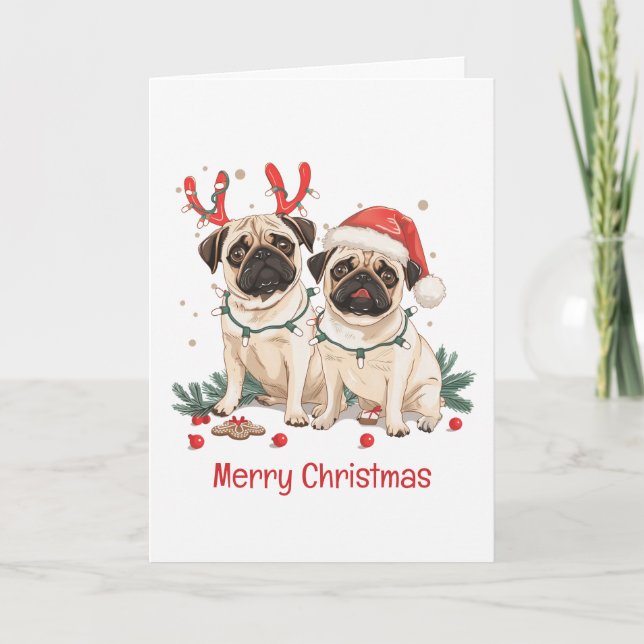 Feliz Navidad Pug Dogs (Anverso)