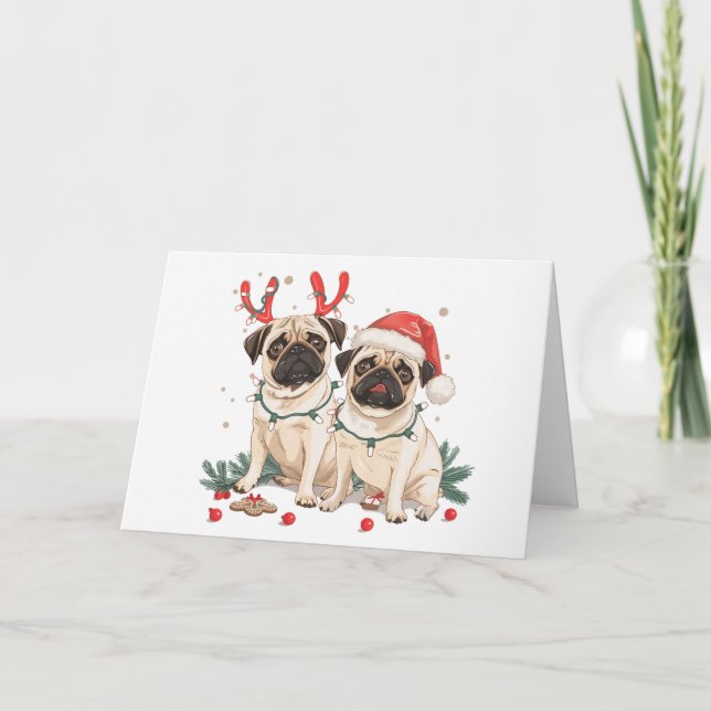 Feliz Navidad Pug Dogs (Anverso)