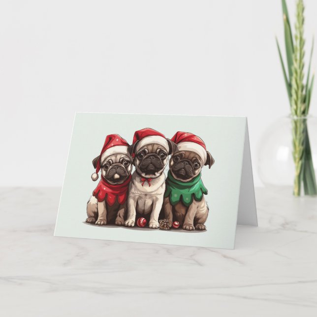 Feliz Navidad Pug Dogs (Anverso)