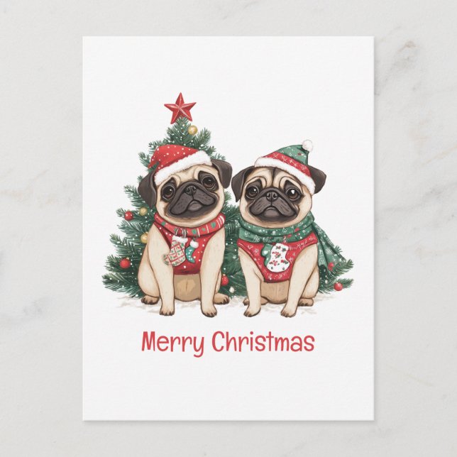 Feliz Navidad Pug Dogs (Anverso)