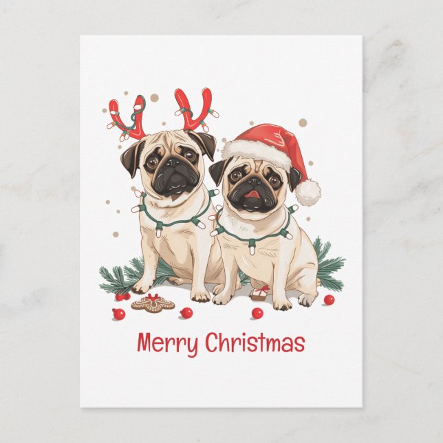 Feliz Navidad Pug Dogs (Anverso)