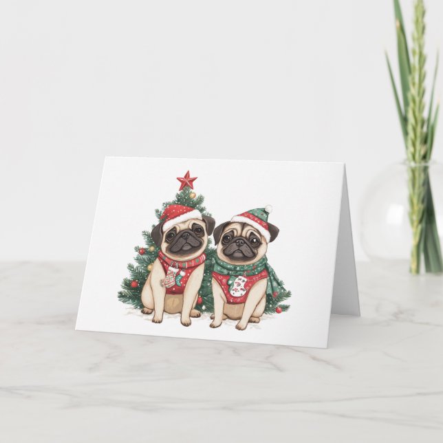 Feliz Navidad Pug Dogs (Anverso)