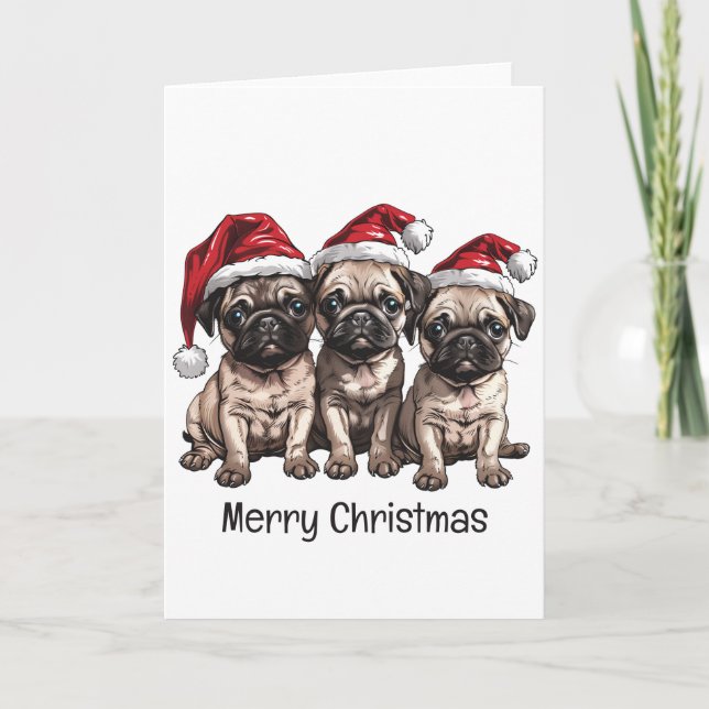 Feliz Navidad Pug Dogs Santa (Anverso)