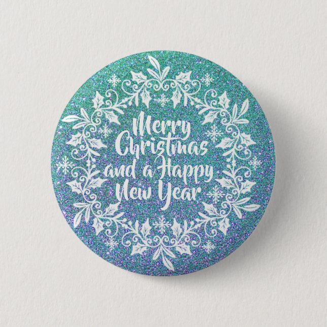 Feliz Navidad Purpurinoso | Botón Pin (Anverso)