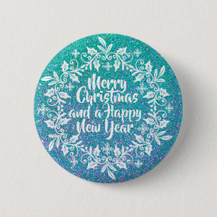 Feliz Navidad Purpurinoso   Botón Pin