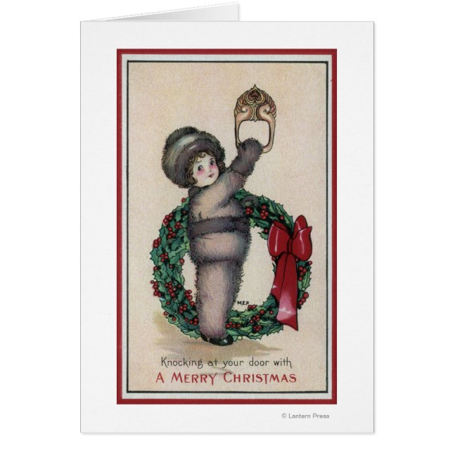 Feliz navidad que golpea con una corona (Frente)