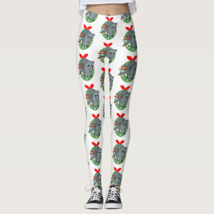 feliz navidad raccoon leggings