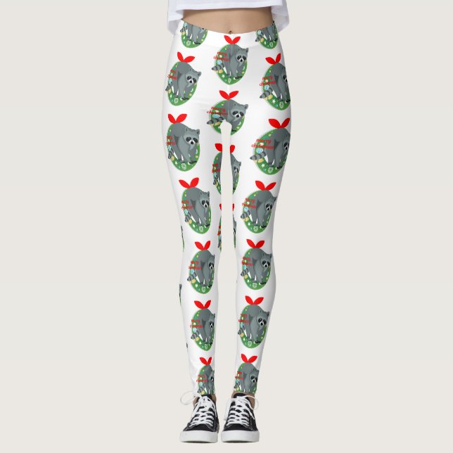 feliz navidad raccoon leggings (Anverso)