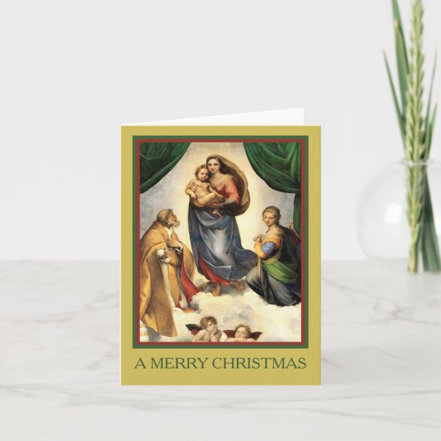 FELIZ NAVIDAD Raphael Madonna y Cristo Niño (Anverso)