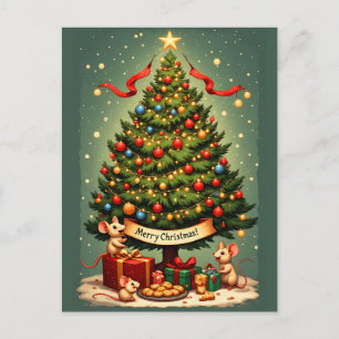 Feliz Navidad Ratones Regalos de árbol victoriano