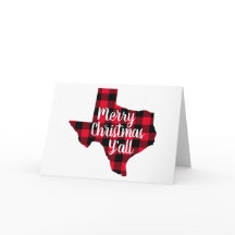 Feliz Navidad Red and Black Buffalo Plaid Texas