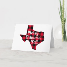 Feliz Navidad Red and Black Buffalo Plaid Texas
