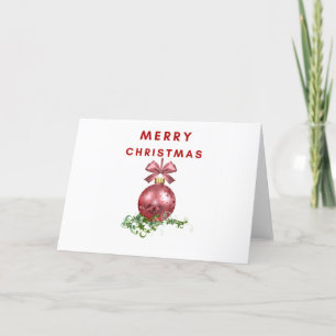 Feliz Navidad Red Bauble Card