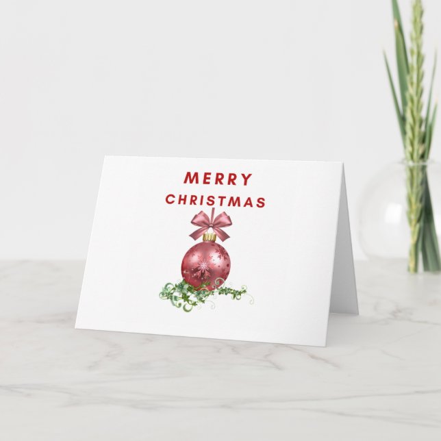 Feliz Navidad Red Bauble Card (Anverso)
