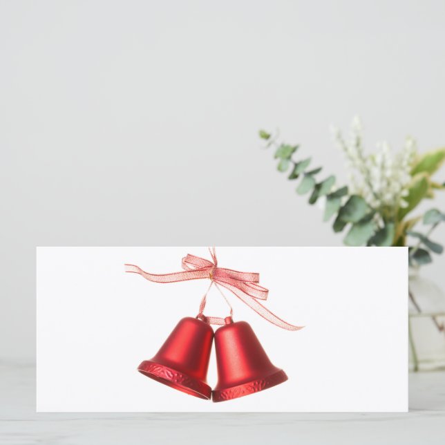 Feliz navidad Red Bell decoración con texto (Anverso de pie)