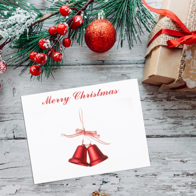 Feliz navidad Red Bell decoración con texto (Subido por el creador)